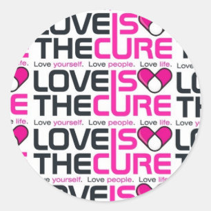 Rond L'Amour Est Le Sticker Rose Cure