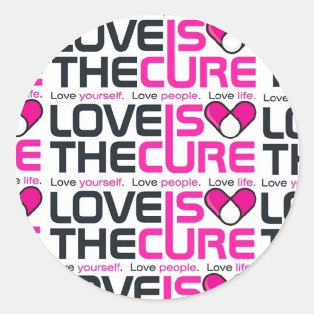 Rond L'Amour Est Le Sticker Rose Cure (Devant)