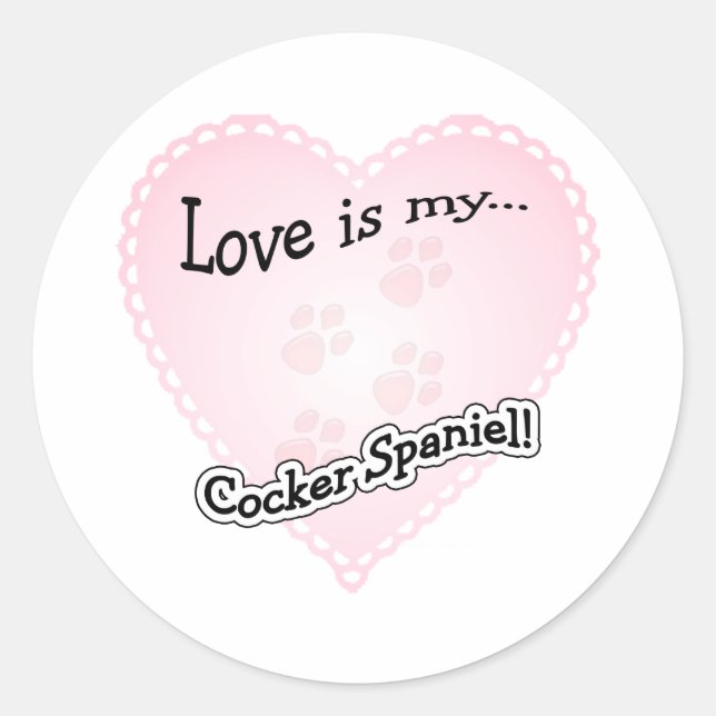 Rond L'amour est mon Cocker Spaniel - Sticker (Devant)