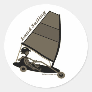 Rond Land Sailing en Blk n Wht Sticker Classic Round