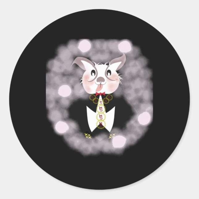 Rond Lapin Dans Le Sticker Des Nuages (Devant)