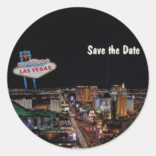 Rond Las Vegas Mariage Enregistrer le sticker date