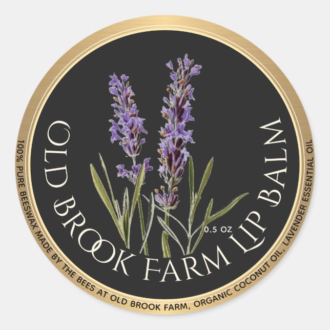 Rond Lavender Beeswax Lip Balm Classic Round Sticker (Devant)