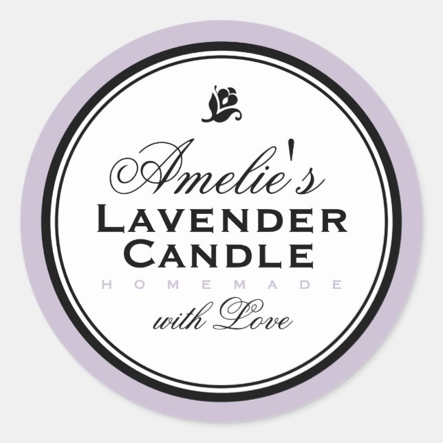 ROND LAVENDER VINTAGE MODERNE | STICKER PERSONNALISÉ (Devant)