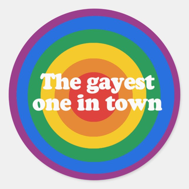 Rond Le plus gay de la ville Bumper Sticker (Devant)