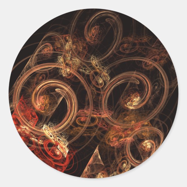 Rond Le son de la musique Sticker Abstrait Art Round (Devant)