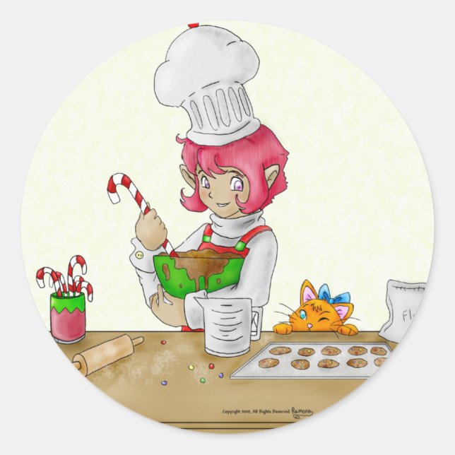 Rond Le Sticker Elf Baker ! (Devant)