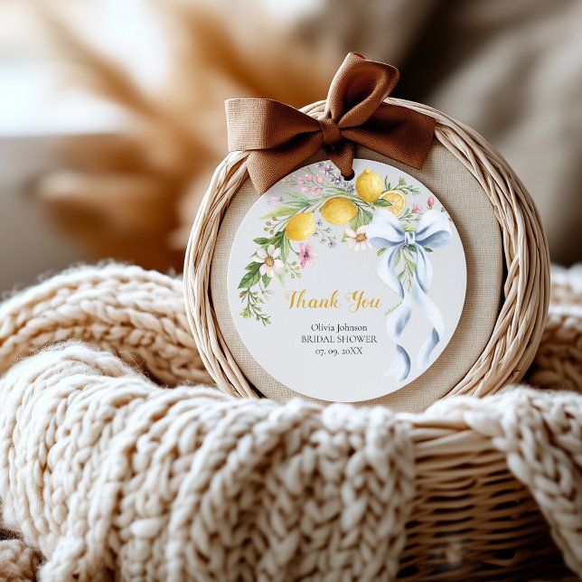 Rond Lemon Bridal Shower Favor Sticker | Main Squeeze  (Créateur téléchargé)