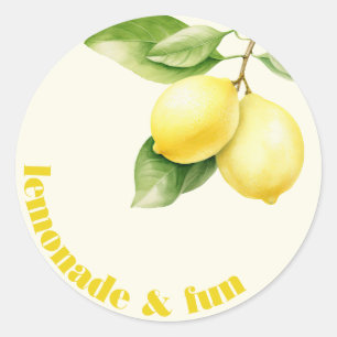Rond Lemonade et Amusants, Sticker d'anniversaire