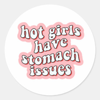 Rond Les Filles Hot ont Stomach Problèmes Sticker