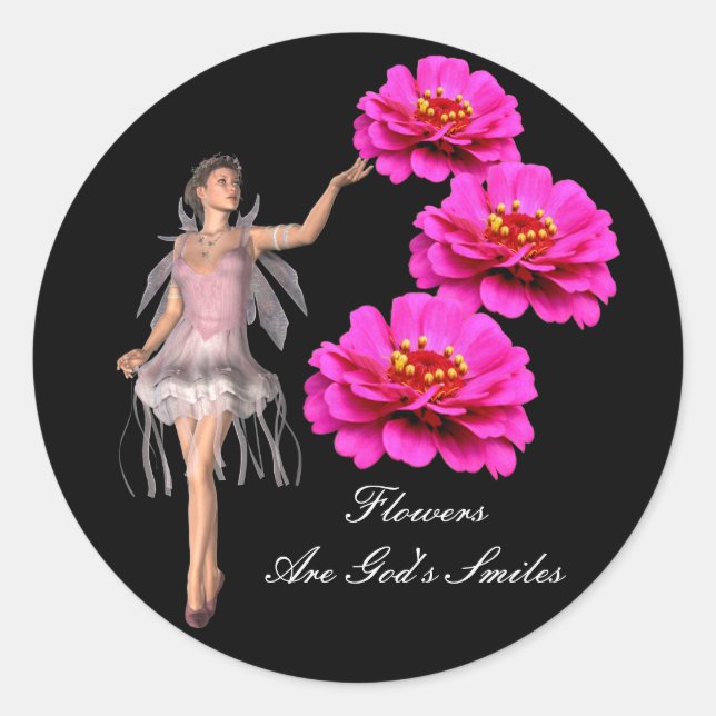 Rond Les fleurs sont le sourire de Dieu Sticker Inspira (Devant)