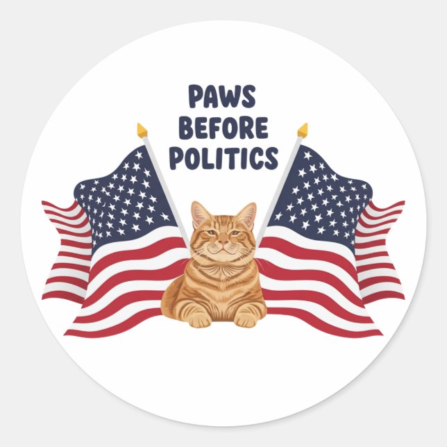 Rond Les pattes avant la politique - Sticker de chat pa (Devant)