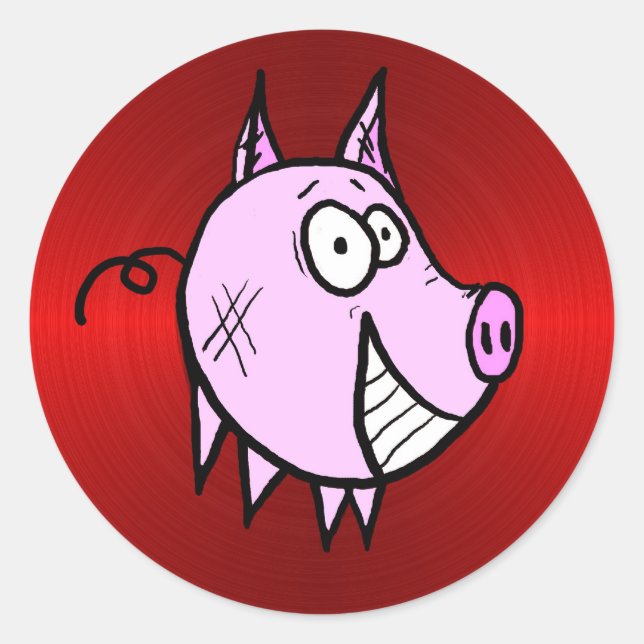 Rond Les Pig Big Red Sticker (Devant)