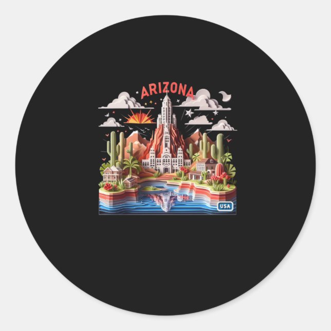 Rond L'État de l'Arizona en Sticker Usa1 (Devant)