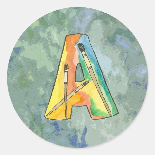 Rond Lettre A Sticker Art (Devant)