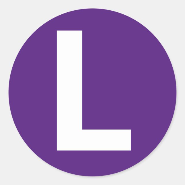 Rond LETTRE Alphabet Sticker "L" (Devant)