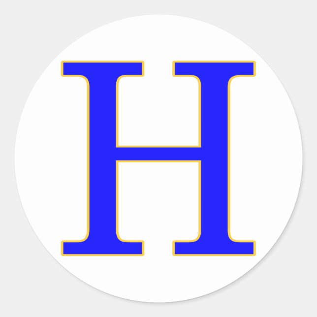 Rond LETTRE Bleue Cercle H Sticker (Devant)