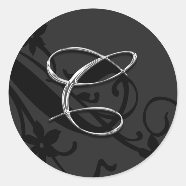 Rond LETTRE C MONOGRAPHIQUE Sticker Mariage Enveloppe (Devant)