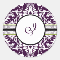 LETTRE D'AUTRE Sticker initial pourpre Damask I Ma