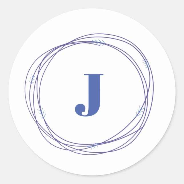 Rond LETTRE GRECQUE BLEUE Sticker INITIAL (Devant)
