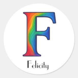 Rond Lettre initiale colorée F Sticker