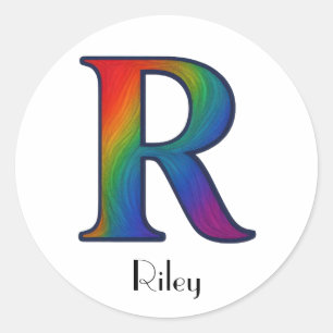 Rond Lettre initiale colorée R Sticker