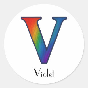 Rond LETTRE INITIALE COLORÉE V Sticker