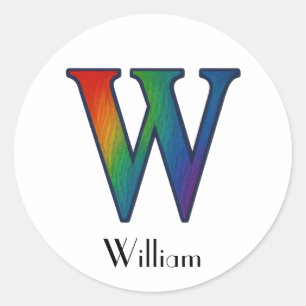 Rond Lettre initiale colorée W Sticker
