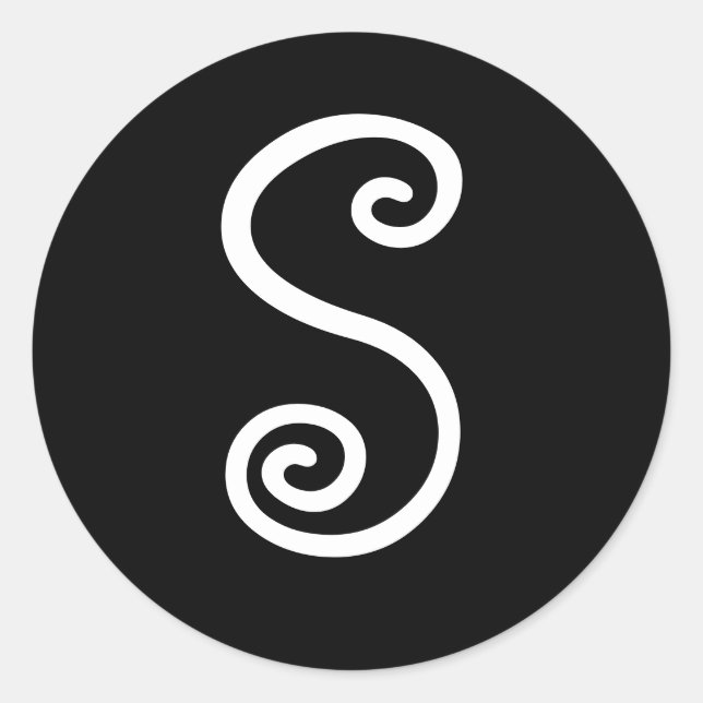 ROND LETTRE INITIALE MONOGRAM STICKER S (Devant)