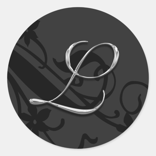 Rond LETTRE L MONogramme Sticker Mariage Enveloppe (Devant)