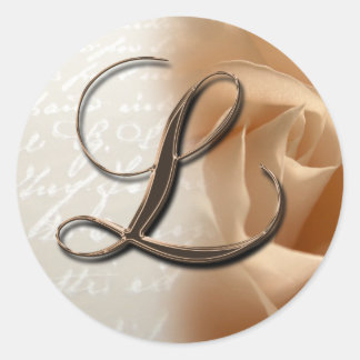 Rond LETTRE MONOGRAPHIQUE L Sticker Mariage Enveloppe