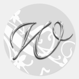 Rond LETTRE MONOGRAPHIQUE Sticker Mariage Enveloppe