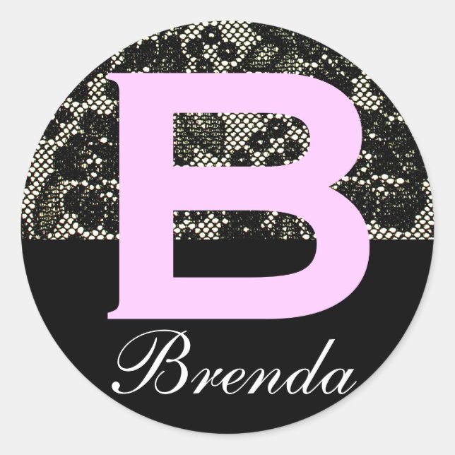 Rond LETTRE NOIRE ET BLANCHE MONOMOBILE B Sticker (Devant)