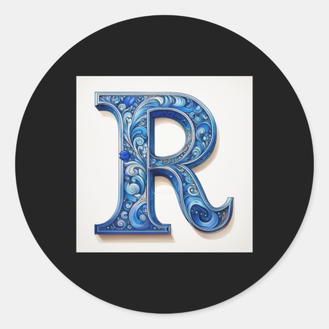 Rond Lettre R -2- Sticker (Devant)