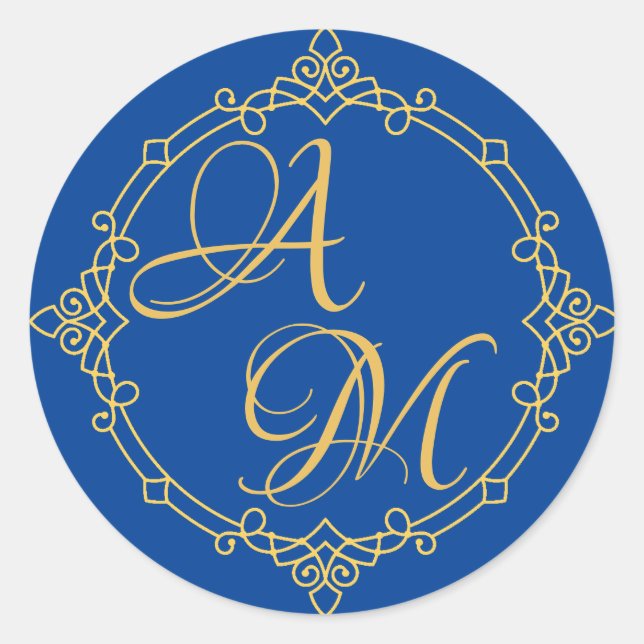 Rond Lettres ensemble Sticker pour faire-part de mariag (Devant)