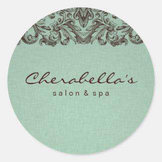 Rond Lin Salon spa sticker menthe brun 2