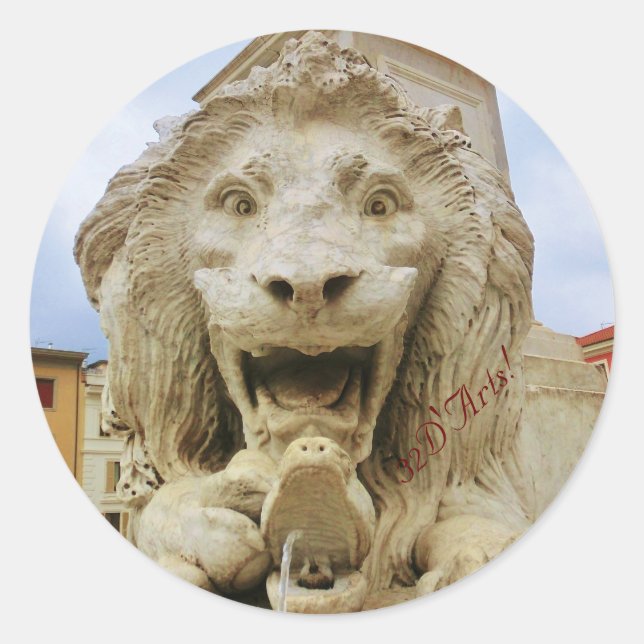 Rond Lion gras de Massa, Sticker rond, Glossy (Devant)