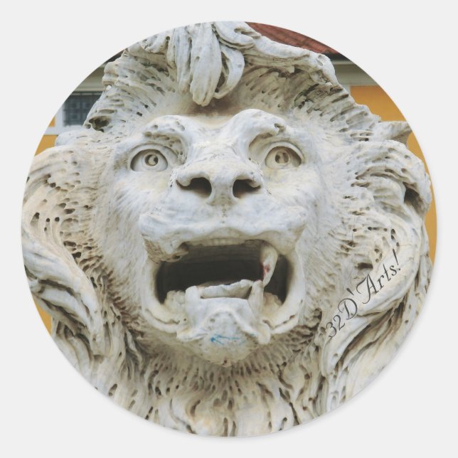 Rond Lion Torturé de Massa, Sticker rond, Glossy (Devant)