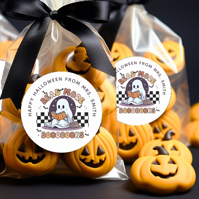 Rond Lire plus Livres Halloween Treat Sticker sac (Créateur téléchargé)