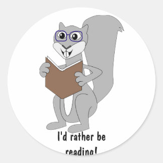 Rond Lire Sticker d'écureuil de dessin