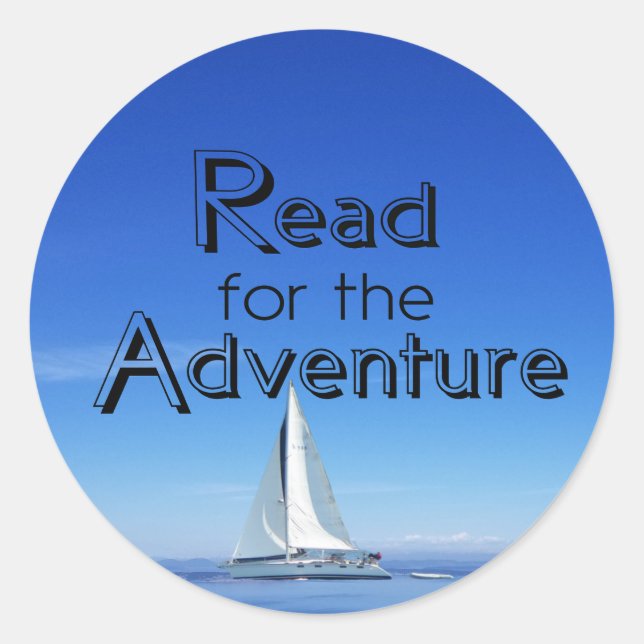 Rond Lisez pour Adventure Sailboat & Ocean Sticker (Devant)