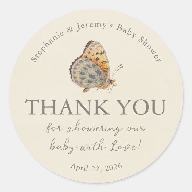 Rond Little Love Bug Baby Shower Classic Round Sticker (Devant)