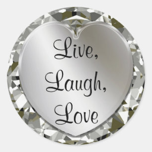 Rond Live, Lauder, Love Diamonds & Silver Heart Sticker
