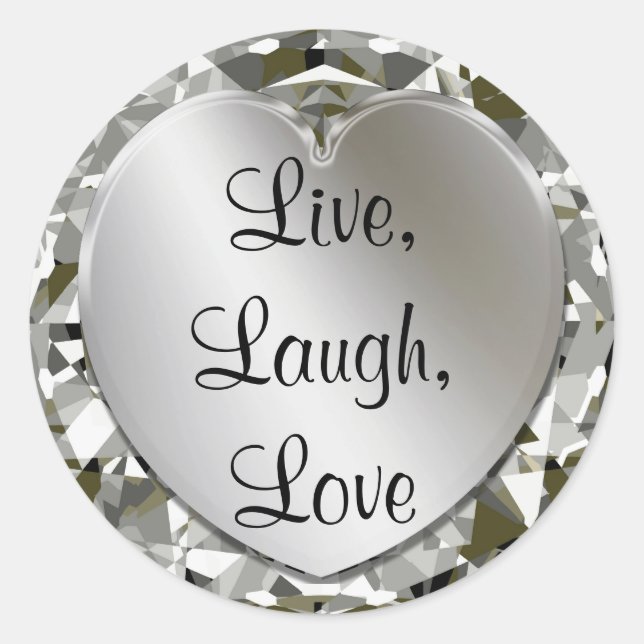 Rond Live, Lauder, Love Diamonds & Silver Heart Sticker (Devant)