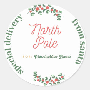 Rond Livraison Kraft Sticker du pôle Nord.