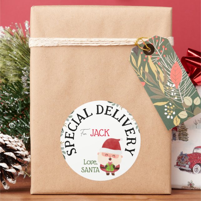 Rond Livraison spéciale de Père Noël Sticker de Noël (vacances)