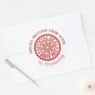 Rond Livraison spéciale Sticker de Noël de Père Noël