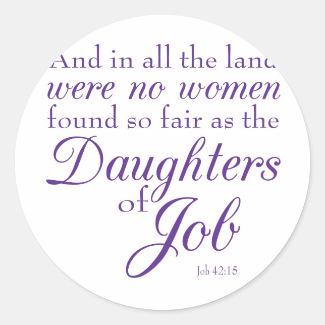Rond Livre de Job Bible Verse Sticker (Devant)