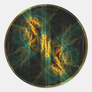 Rond L'oeil de la Jungle Sticker Abstrait Art Round