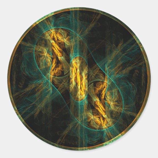 Rond L'oeil de la Jungle Sticker Abstrait Art Round (Devant)